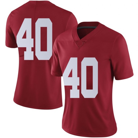Alabama Crimson Tide Women's Joshua McMillon #40 No Name Crimson NCAA Nike Authentic Stitched College Football Jersey JC16I45QE